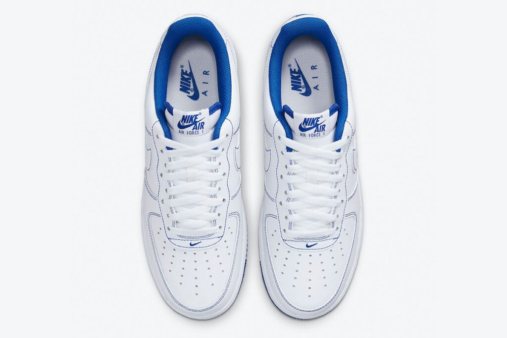 Nike Air Force 1 '07 'Contrast Stitch - White Game Royal' - DELTITECH